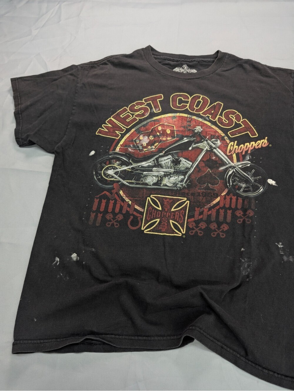 West Coast Choppers T-Shirt Large Black Biker Distressed